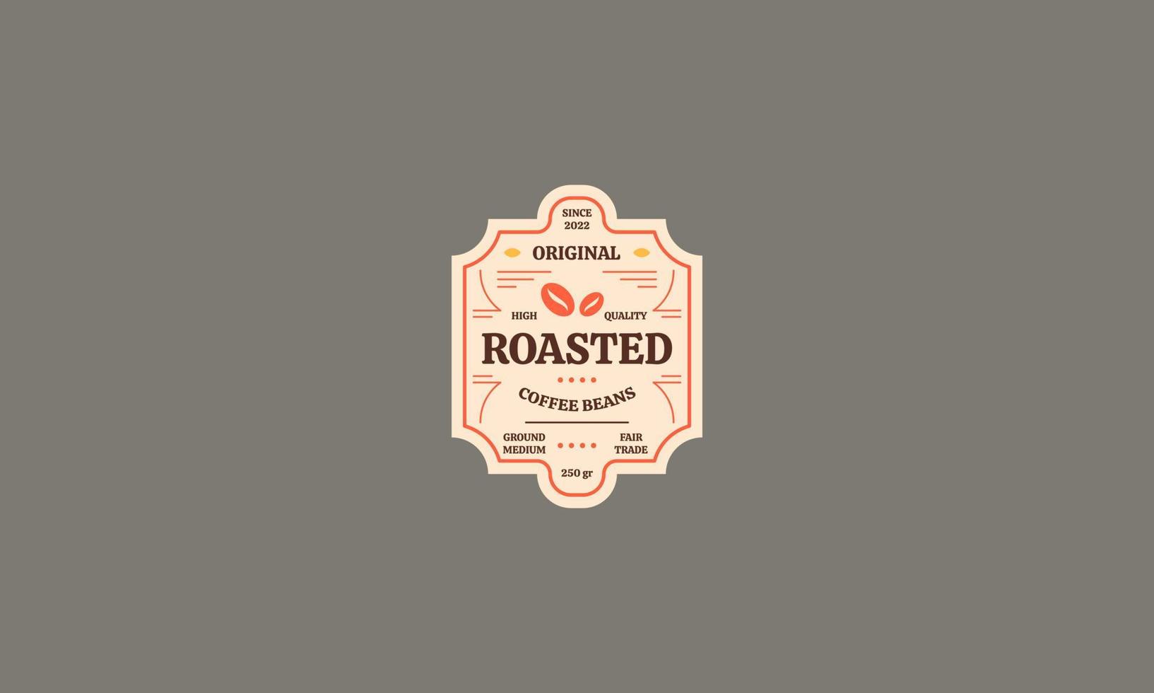 label of coffee bean roasted template vector illustration design