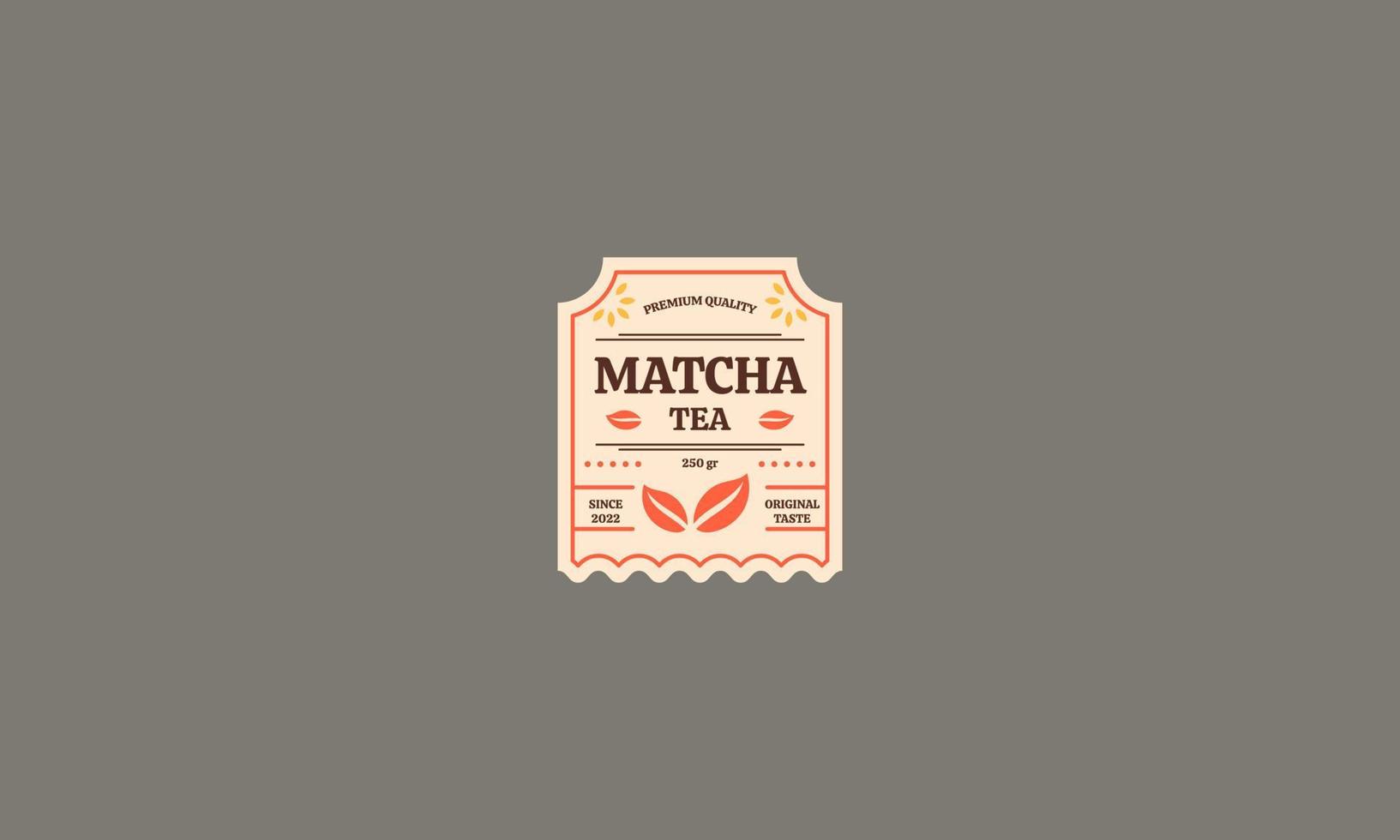 label of matcha tea template vector illustration design