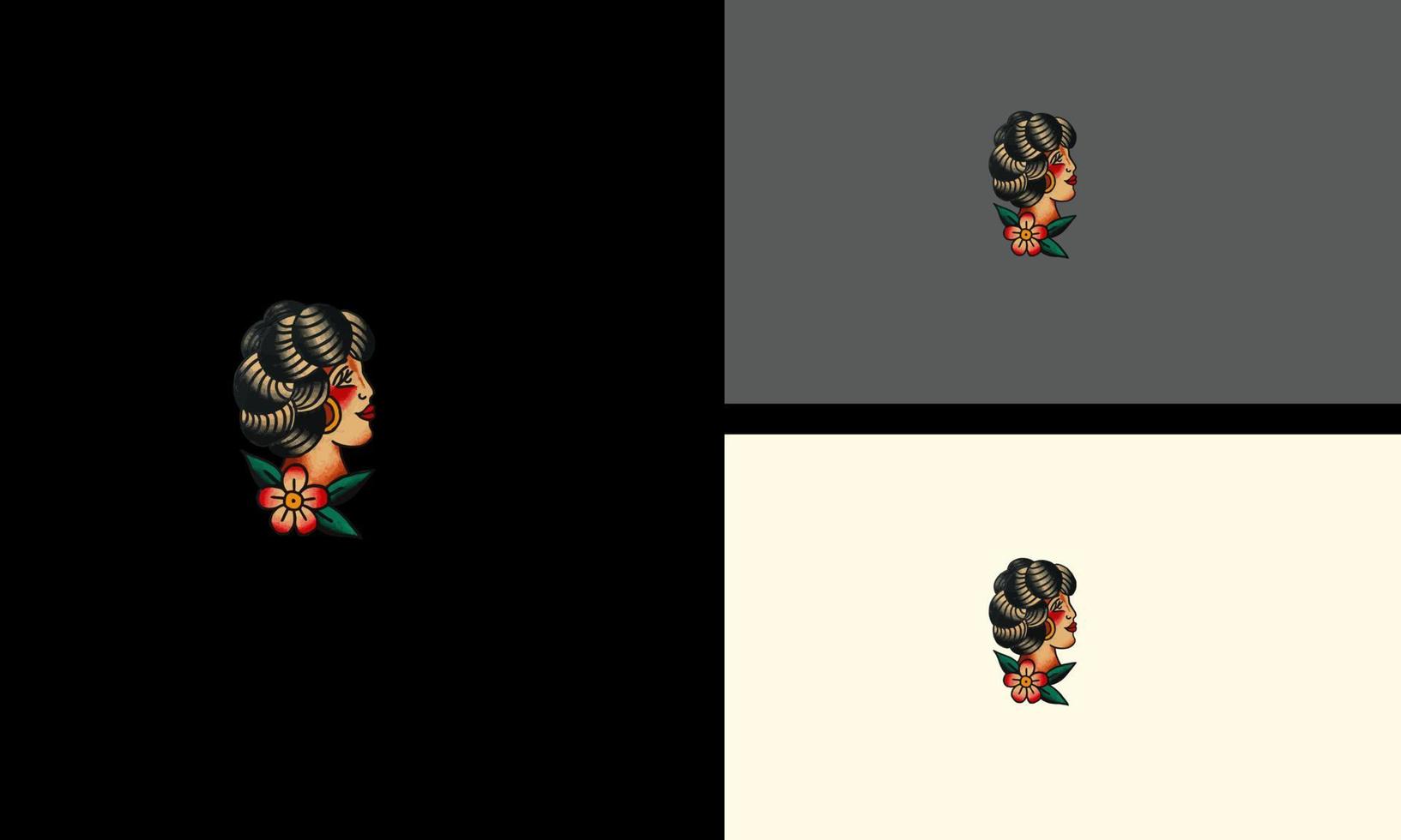 cabeza de mujer con rosas rojas flores ilustración vectorial diseño de ilustraciones vector