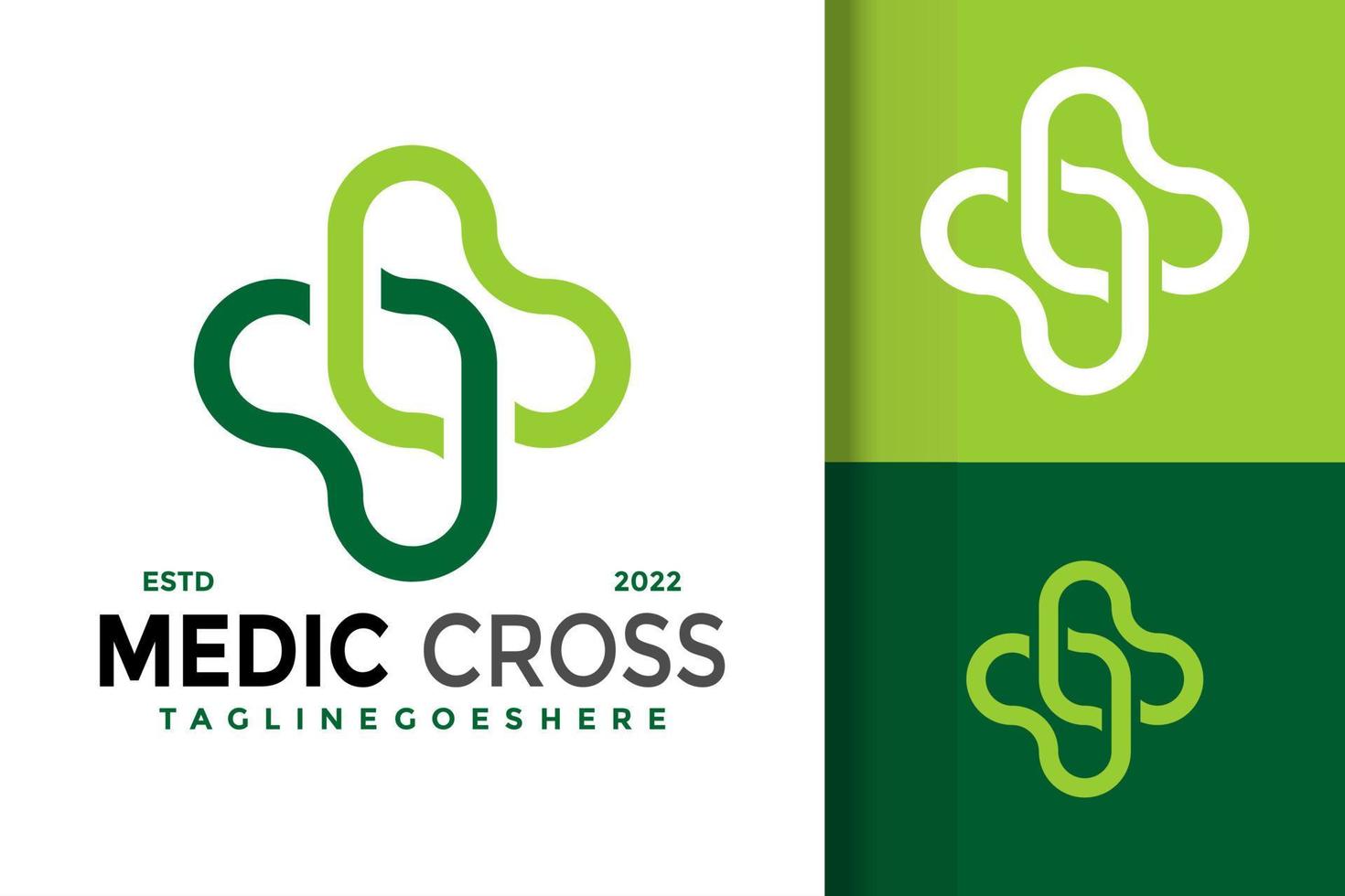 plantilla de ilustración vectorial de diseño de logotipo de empresa cruzada médica vector