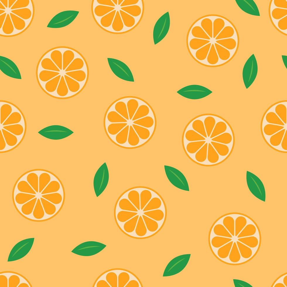 patrón con naranjas de frutas cítricas cortadas vector