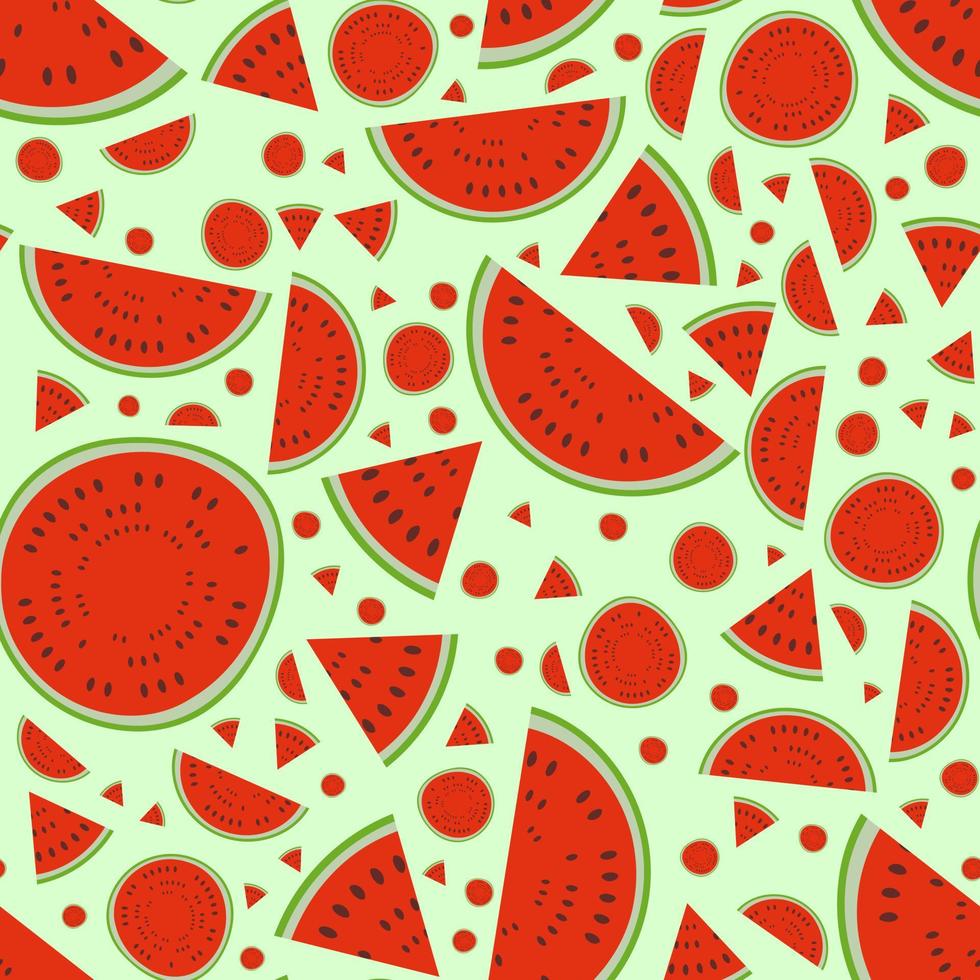 Pattern with watermelon slices vector