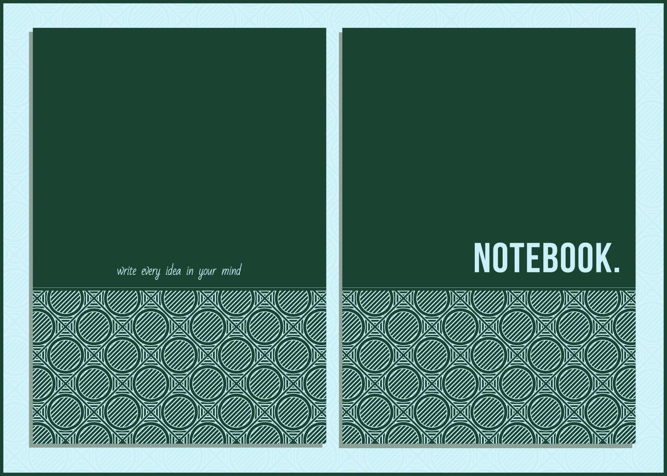 simple notebook cover design with small portion of random pattern vector