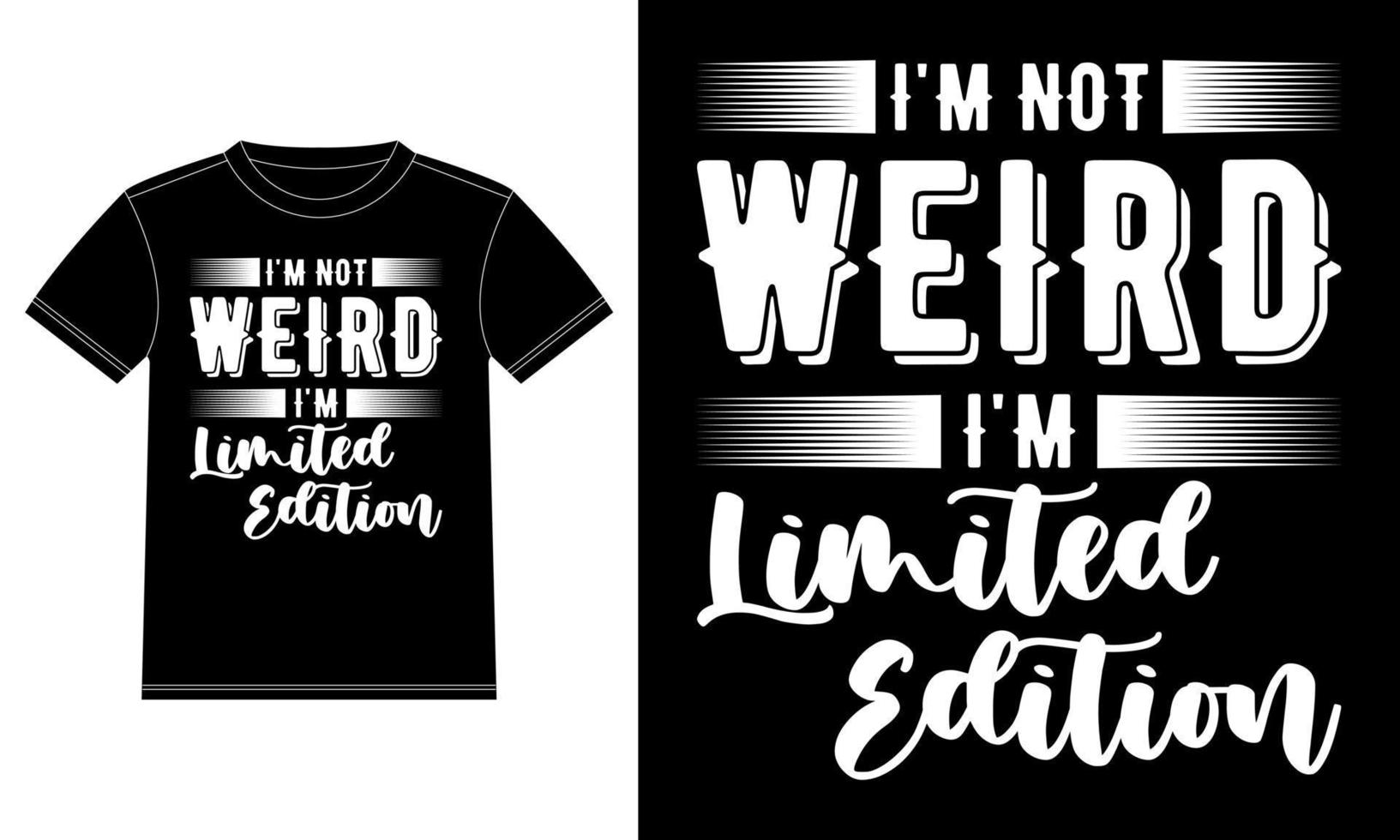 I'm not weird I'm limited edition typography T-shirt Design template, Car Window Sticker, POD, cover, Isolated Black Background vector