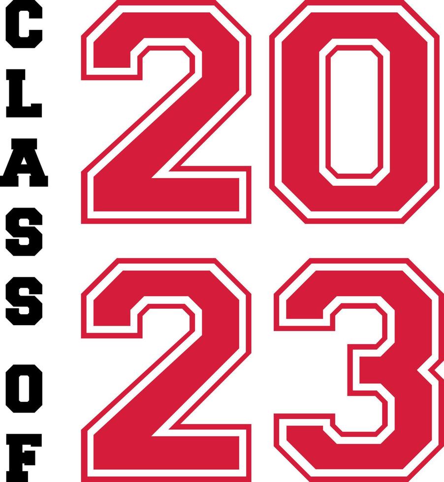 Class of 2023 black and white design template, Car Window Sticker, POD, cover, Isolated Black Background vector
