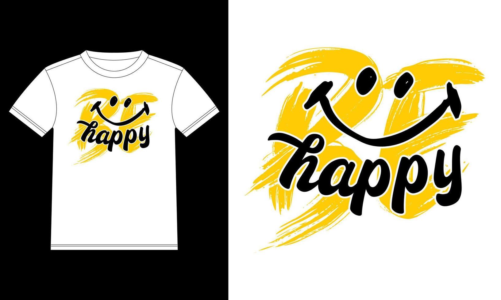 Be happy lettering quote print, motivation quote in handwriting, T-shirt Design template, Car Window Sticker, POD, cover, Isolated White Background Vector illustration