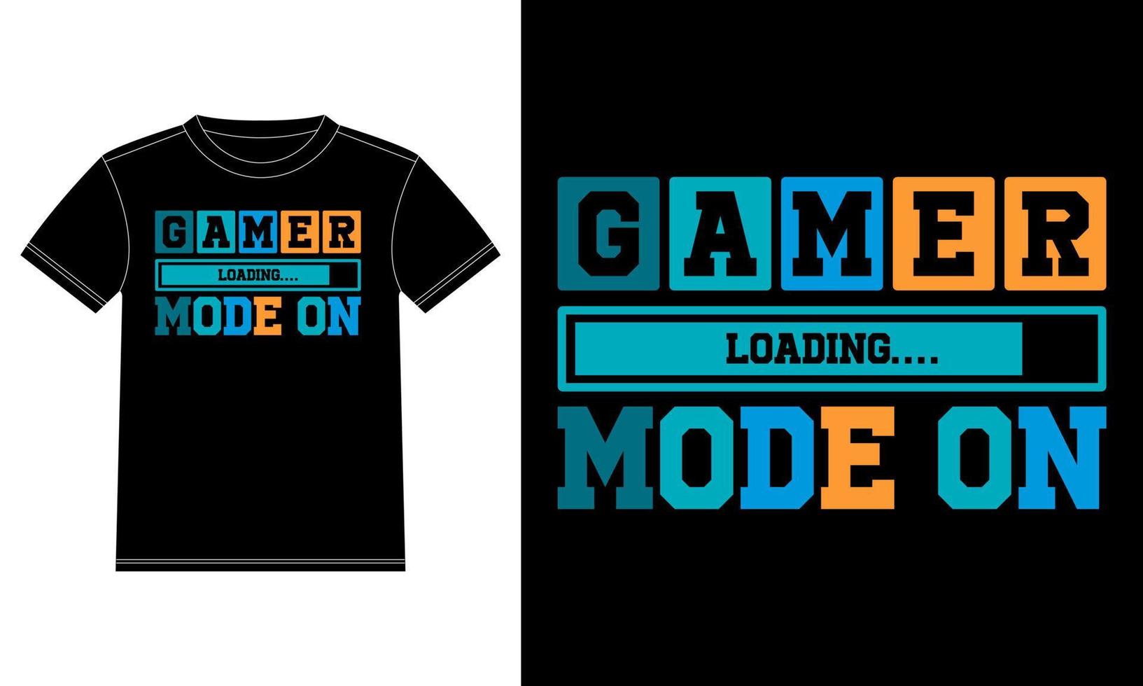 Gamer Mode on Typography T-shirt Design template, Car Window Sticker, POD, cover, Isolated Black Background With Print Ready Gamer Lover Tshirt Design vector