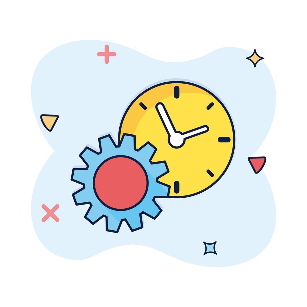 Vector cartoon business and time management icon in comic style