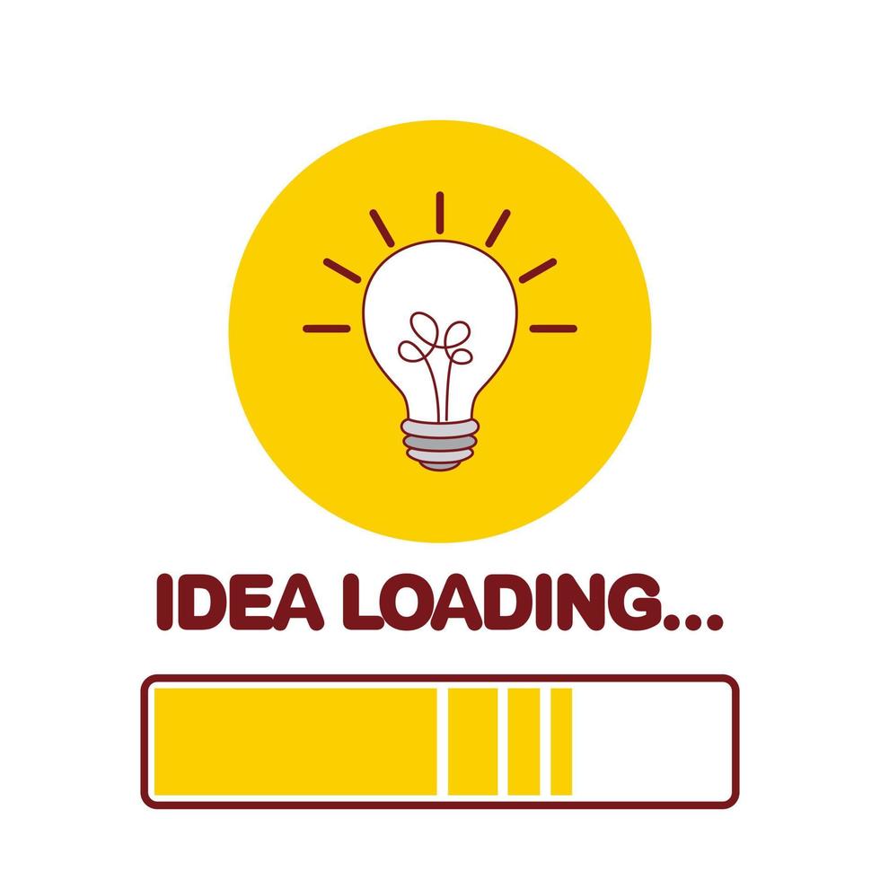 Idea loading concept with light bulb and loading bar vector