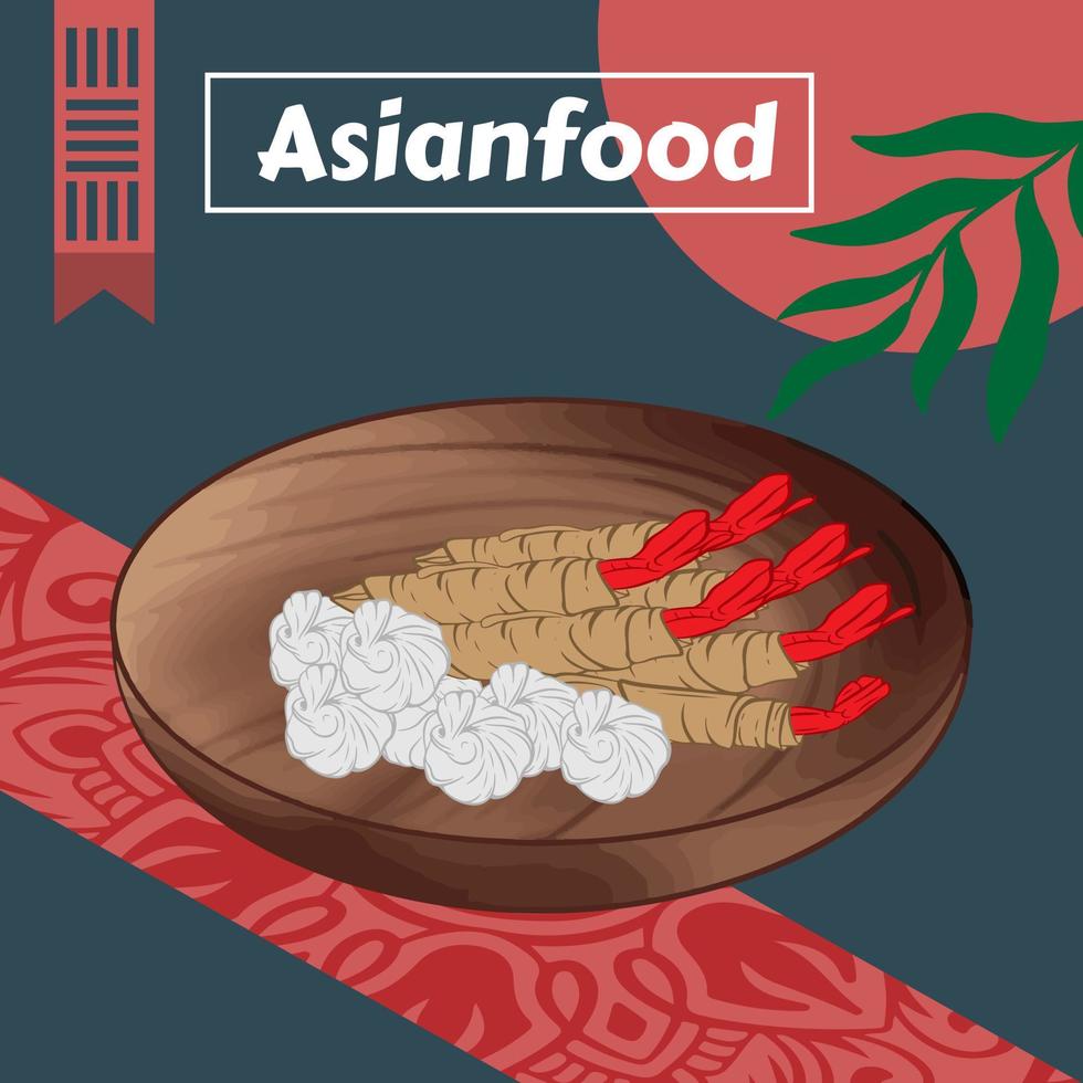 plantilla de diseño de comida asiática vector