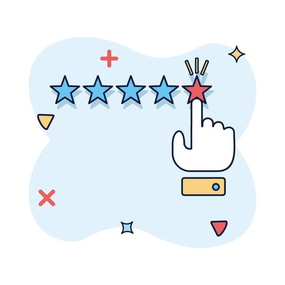 Customer reviews, rating, user feedback concept vector icon to do in comic style