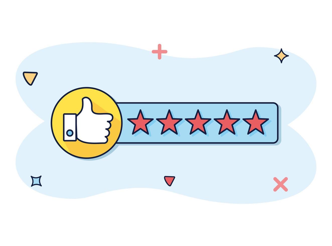 Vector cartoon illustration customer reviews user feedback icon in comic style