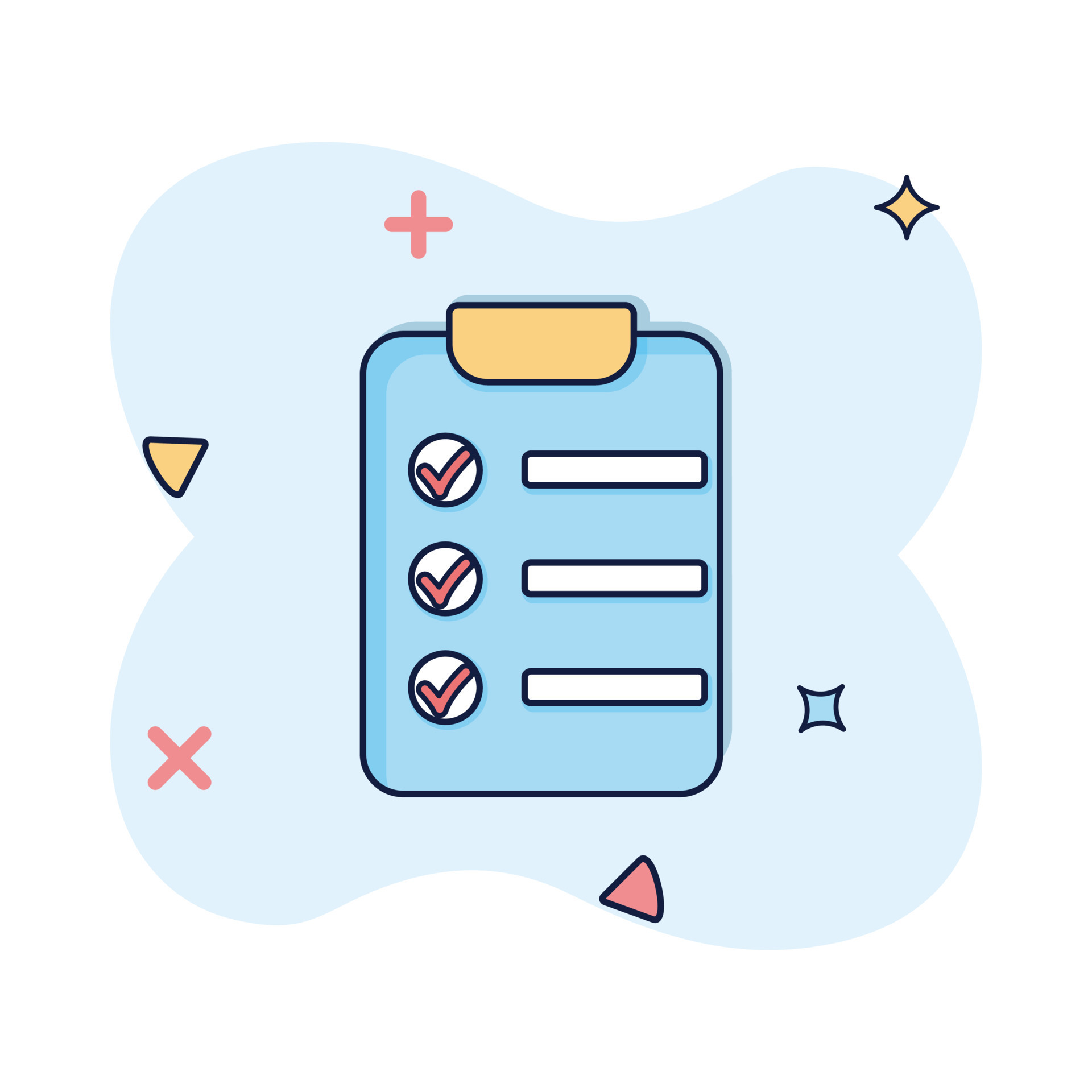 vector-icon-clipboard-and-check-marks-to-do-list-in-comic-style