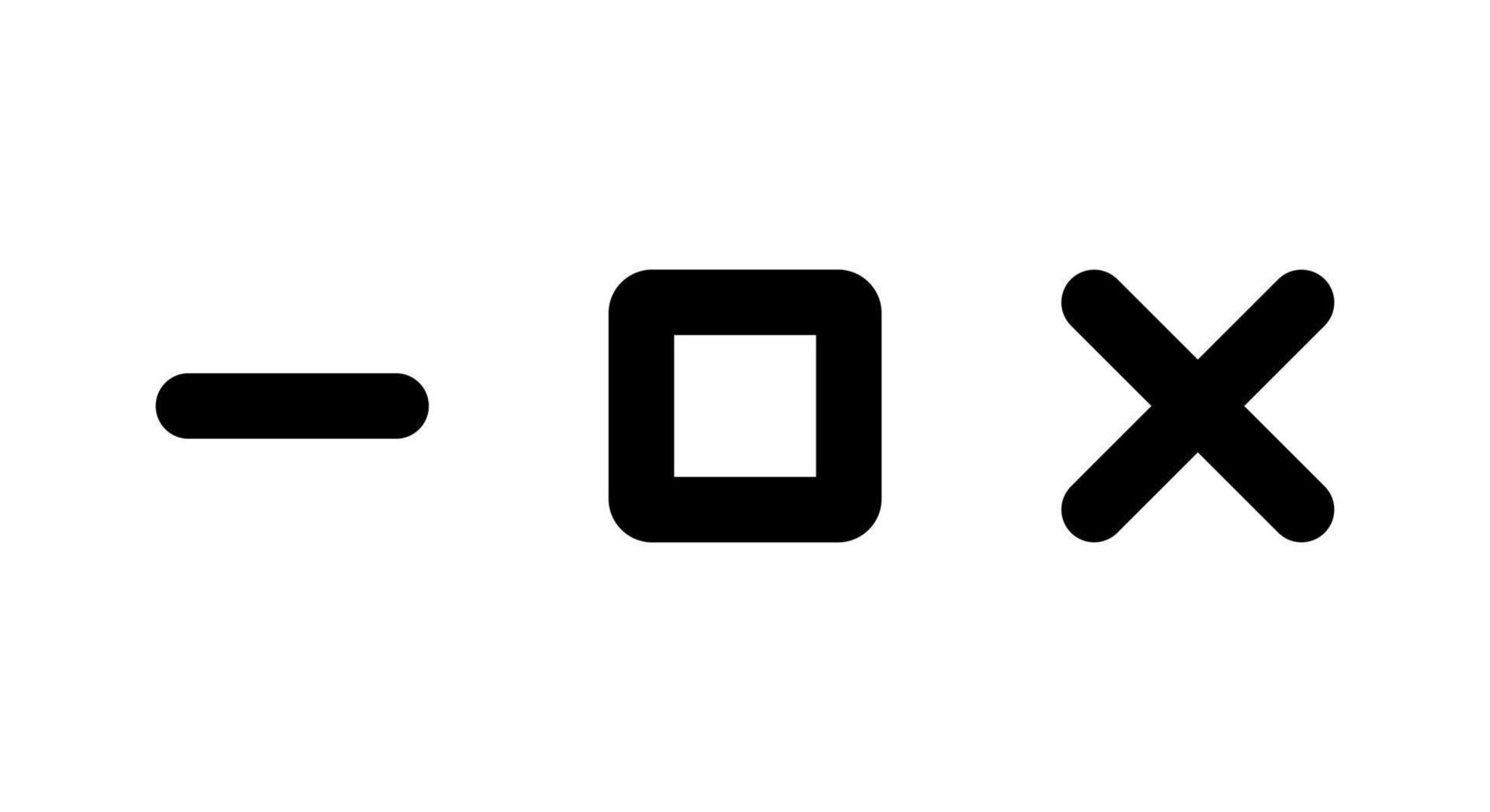 Minimize, maximize, and close icon vectors. Elements of the application window vector