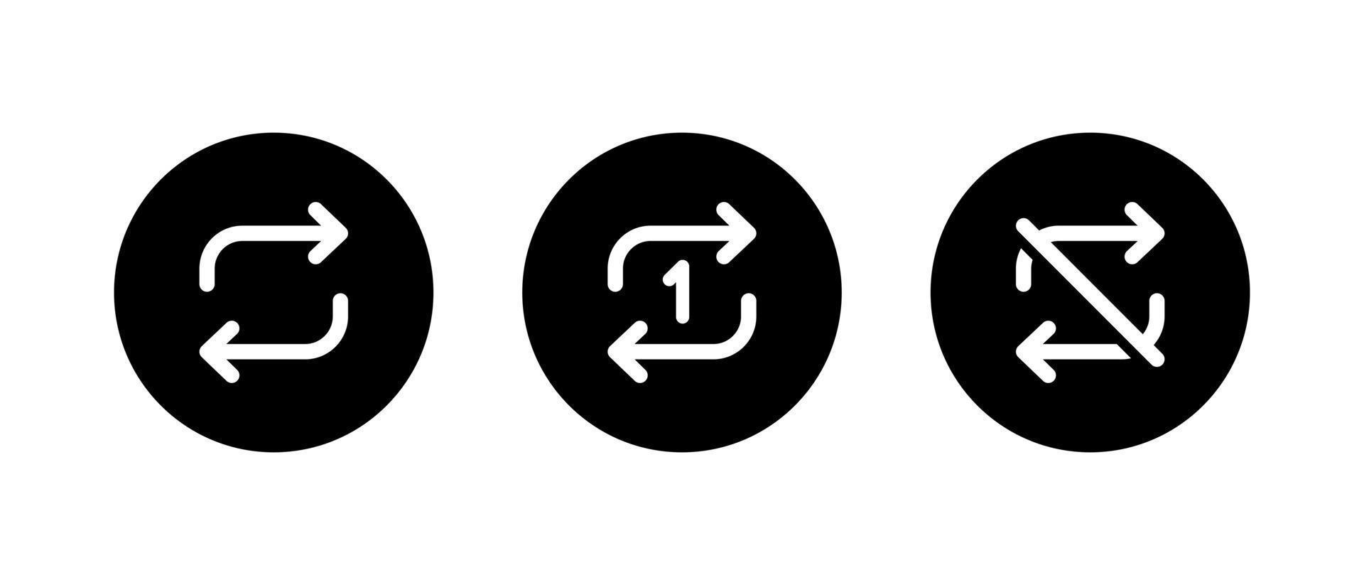 Repeat music button icon vector of media player app