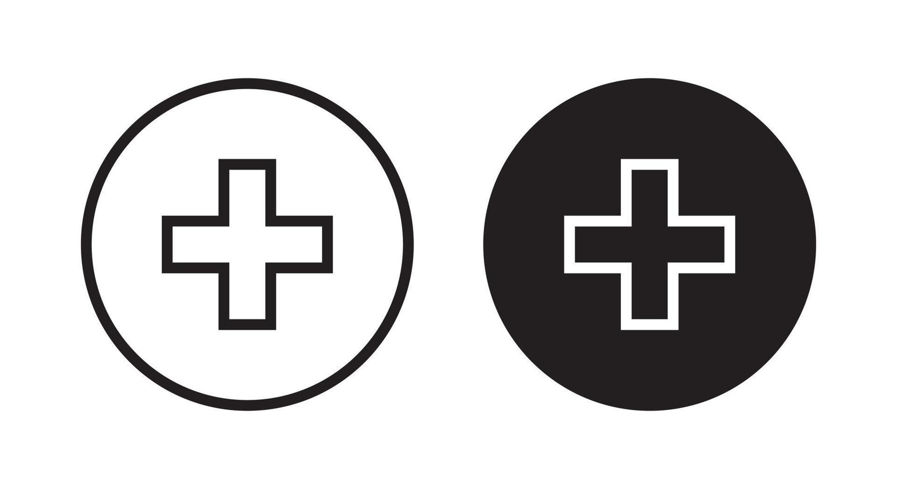 Medical cross icon vector in line style