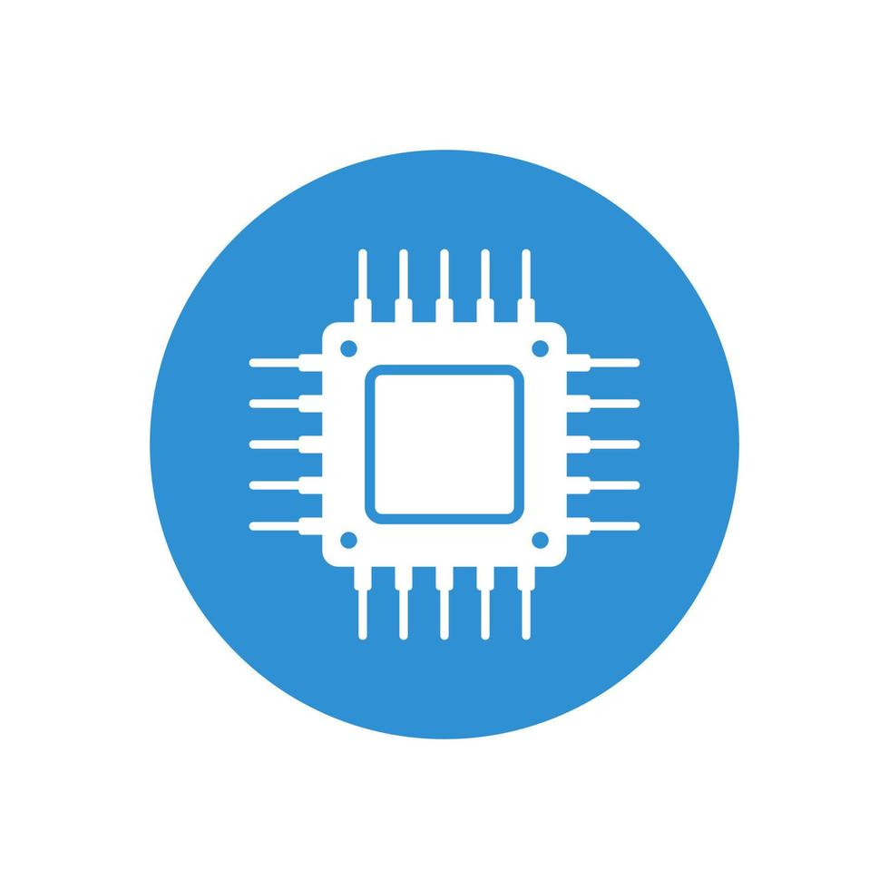 Processor icon vector isolated on circle background