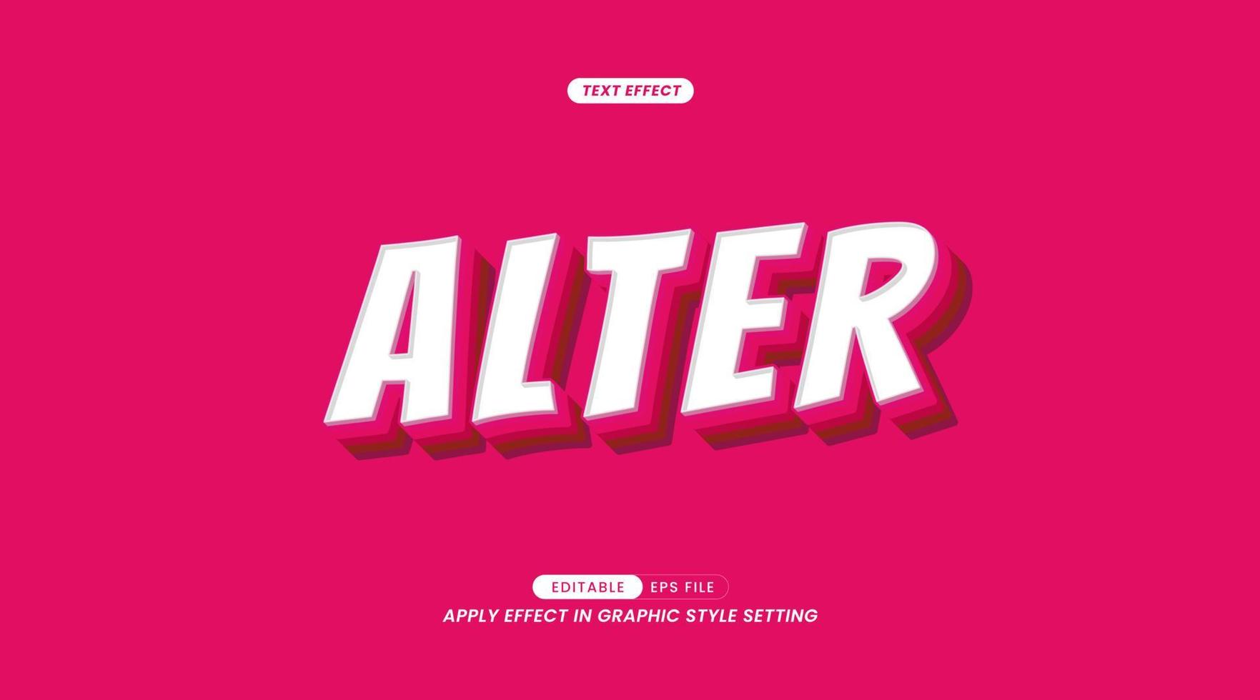 Color 3D effect text, Editable Alter Slogan. vector
