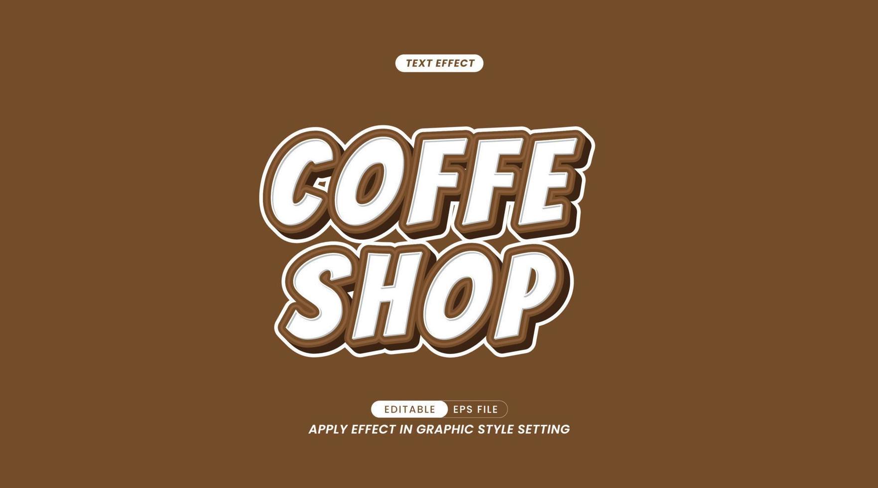 Coffee Shop 3D Text Effect. easy to use and edit vector