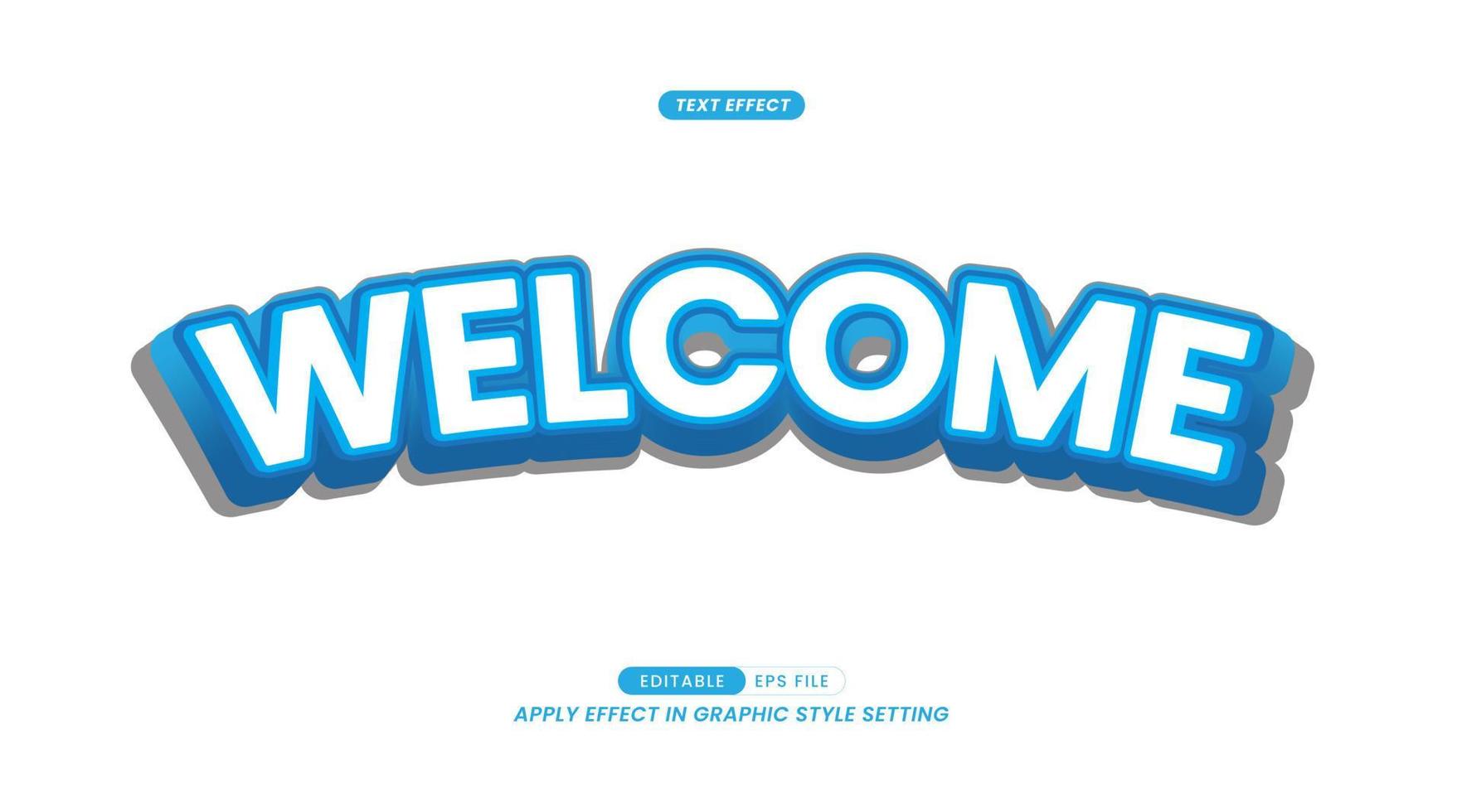 Welcome 3D Text Effect. easy to use and edit vector