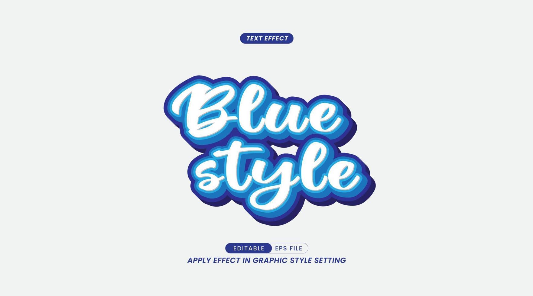 Blue Style Text Effect, with editable color 3D letters. effects can be used. vector illustration