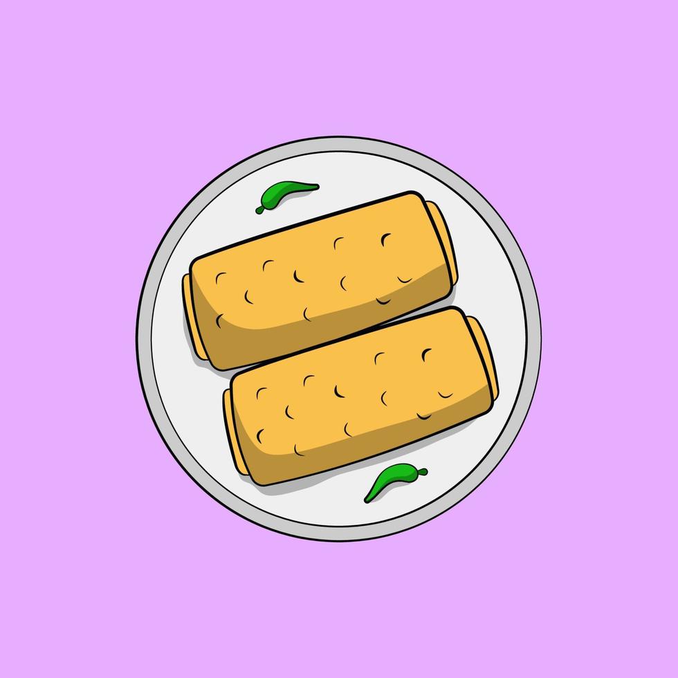 Risoles Asian food hand drawn vector