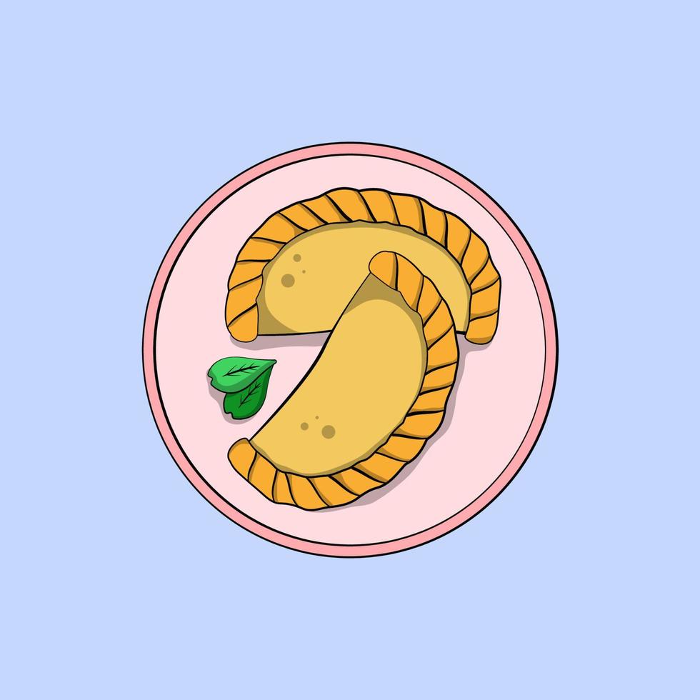 pastel comida asiática dibujada a mano vector