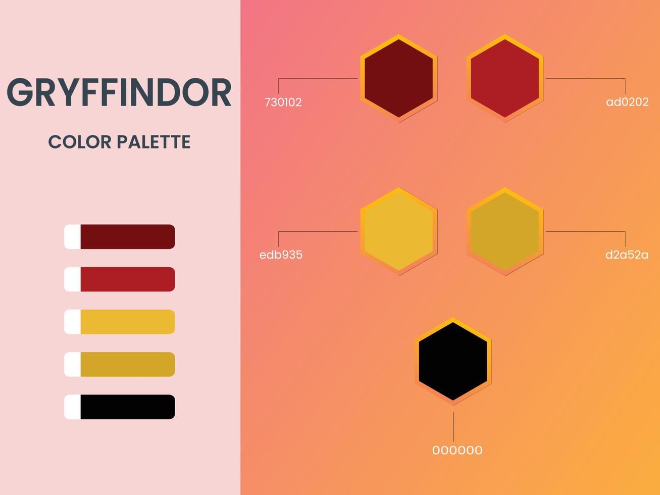 paleta de colores de gryffindor vector