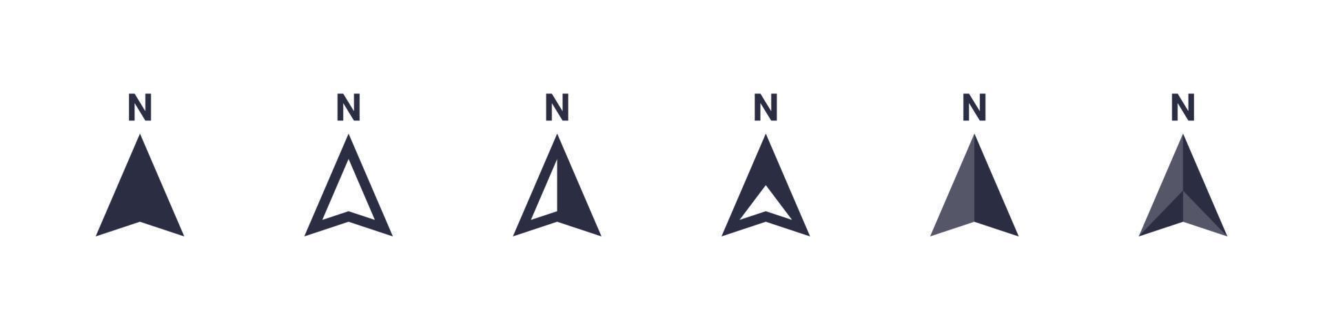 Navigation signs. Set of vector compass icons. Navigation icons. Compass symbols. Vector illustration
