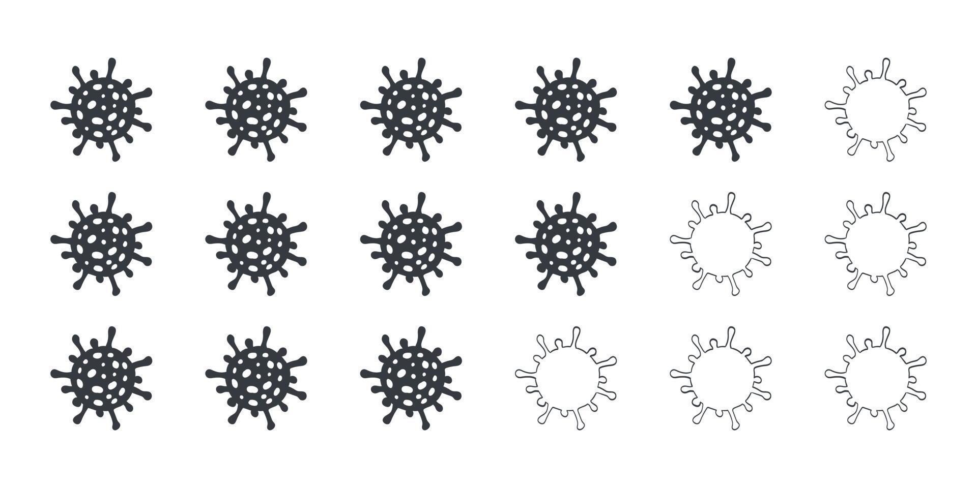 signos de calificación coronavirus. concepto de iconos de coronavirus. iconos dibujados de coronavirus. ilustración vectorial vector