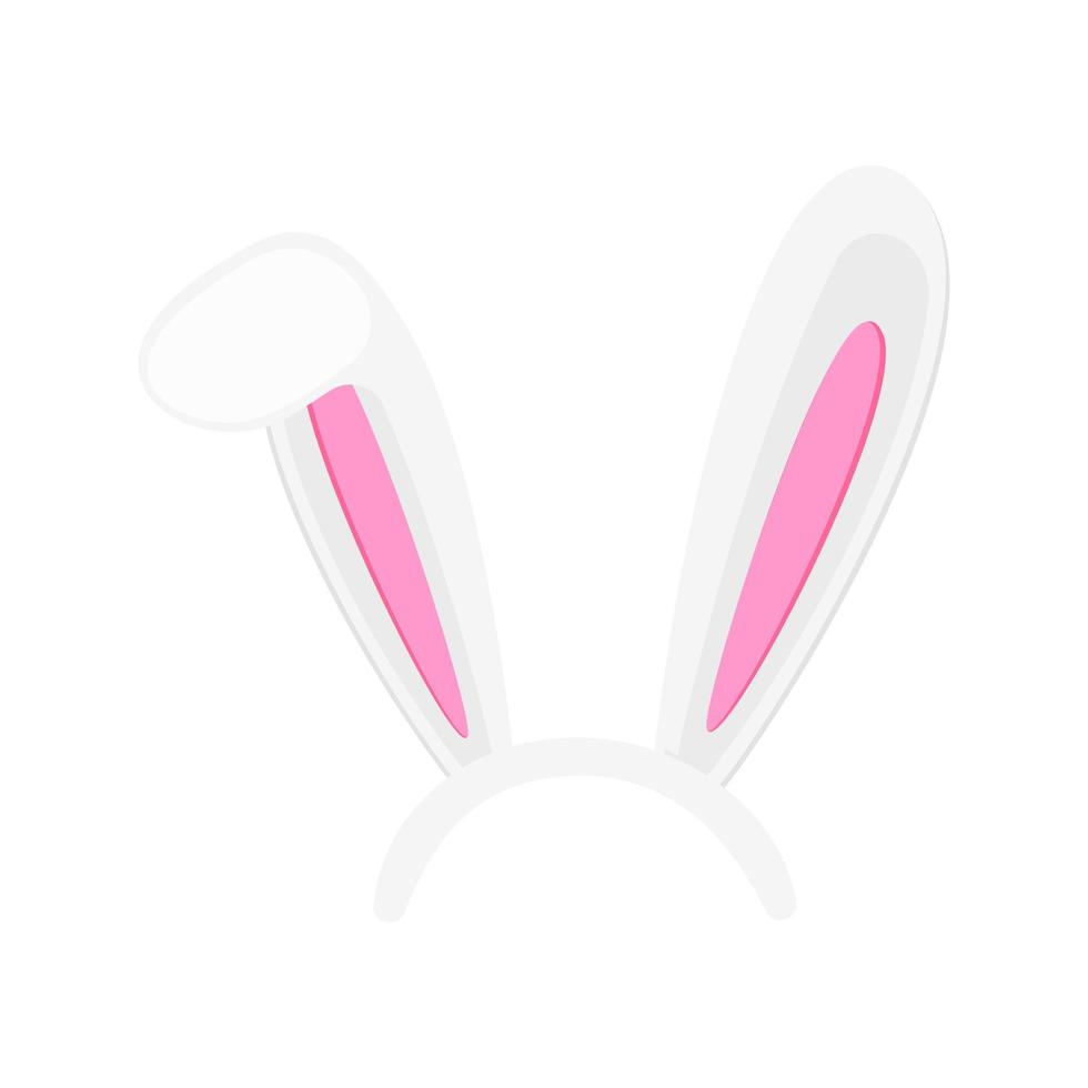 Hare ears mask. Funny rabbit ears for Easter or spring time celebration. Element of hare costume for photobooth vector