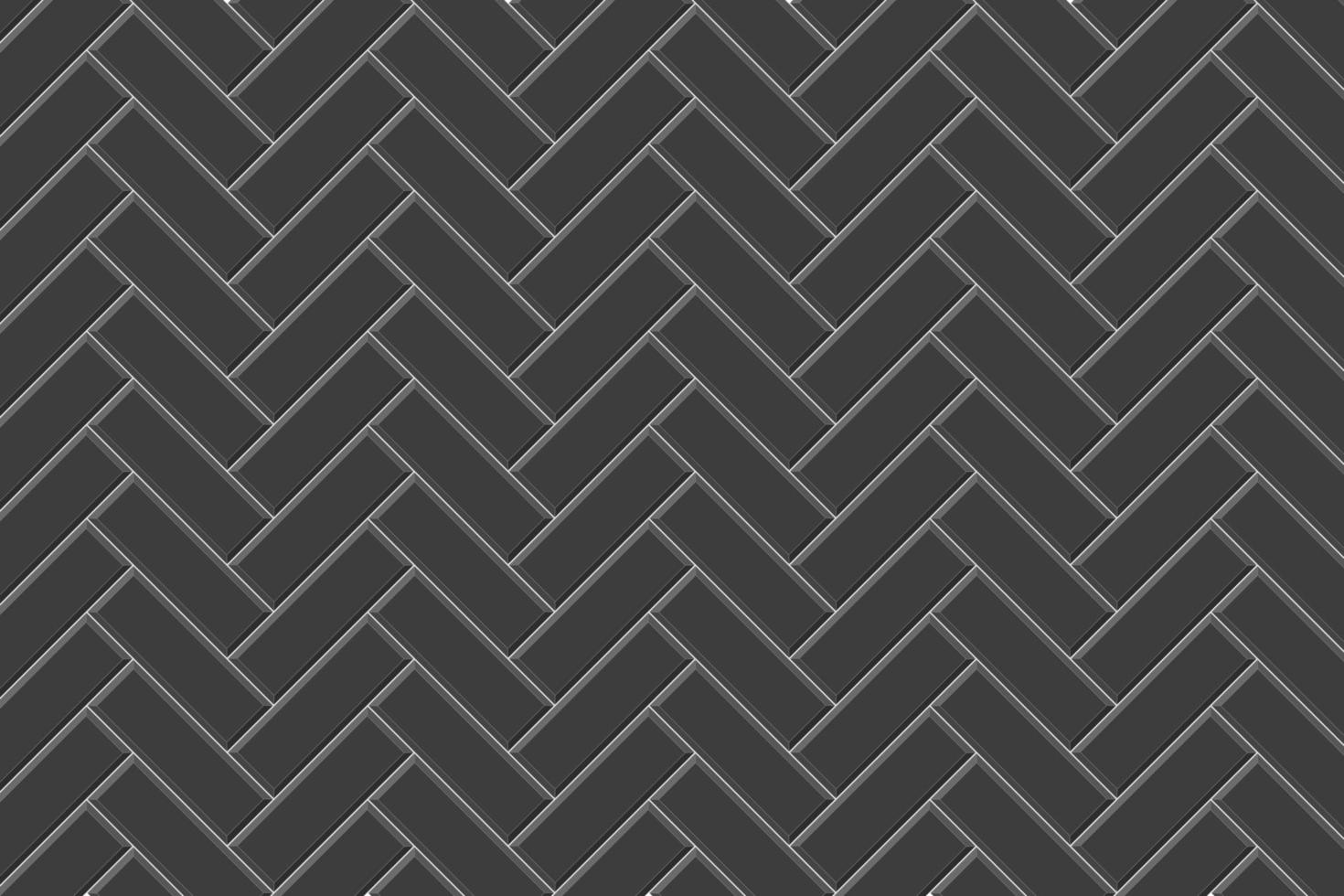 Black herringbone metro tile seamless pattern. Subway stone or ceramic brick wall background. Kitchen backsplash or bathroom wall or floor surface vector