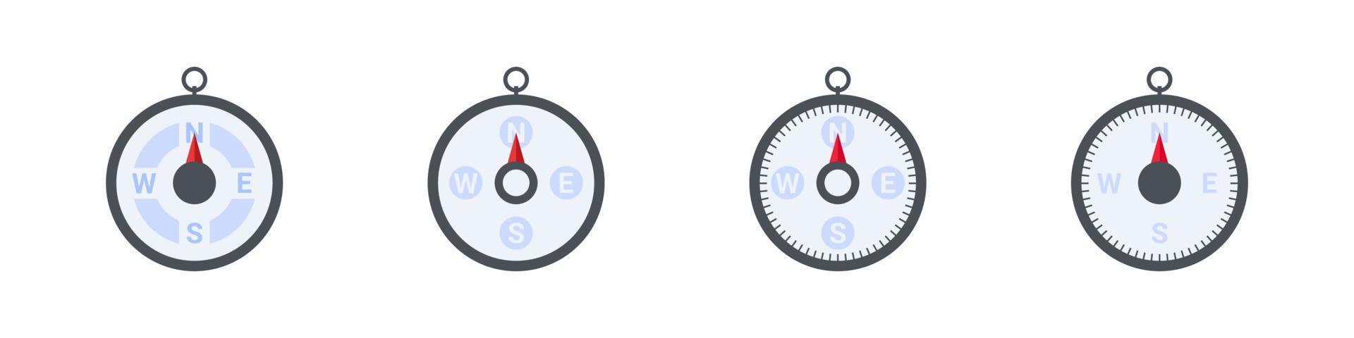 Compass direction. Compass icons. Navigation equipment sign. Wind rose icon. Vector illustration