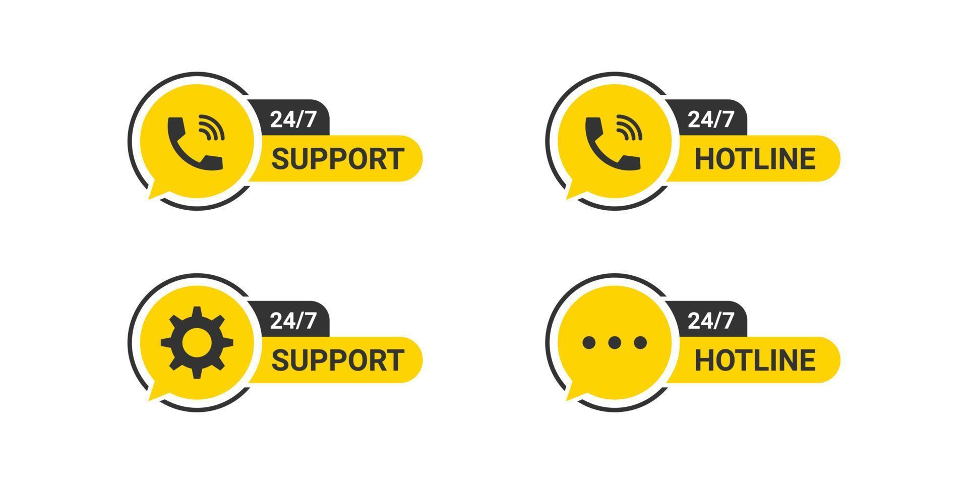 Hotline support service. Concept of consultation. Online assistant. Virtual technical support service. Vector illustration