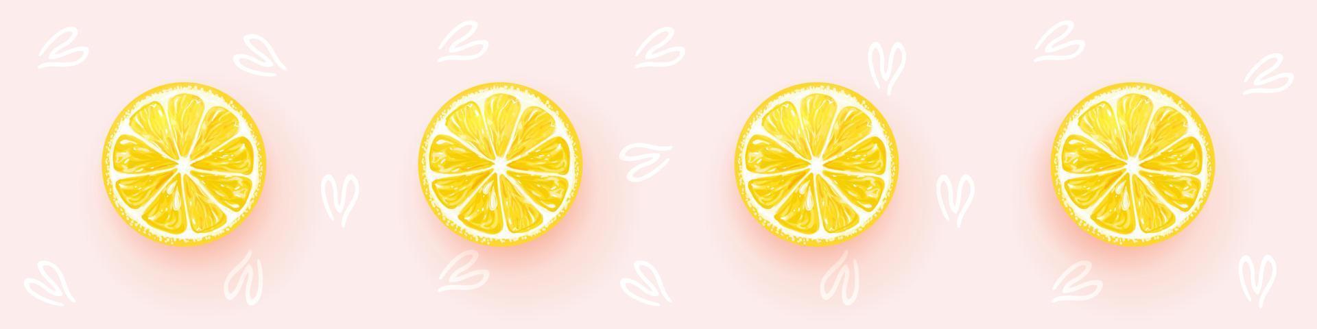 Lemons. Fresh lemon background. Bright color background. Fresh citrus. Vector illustration