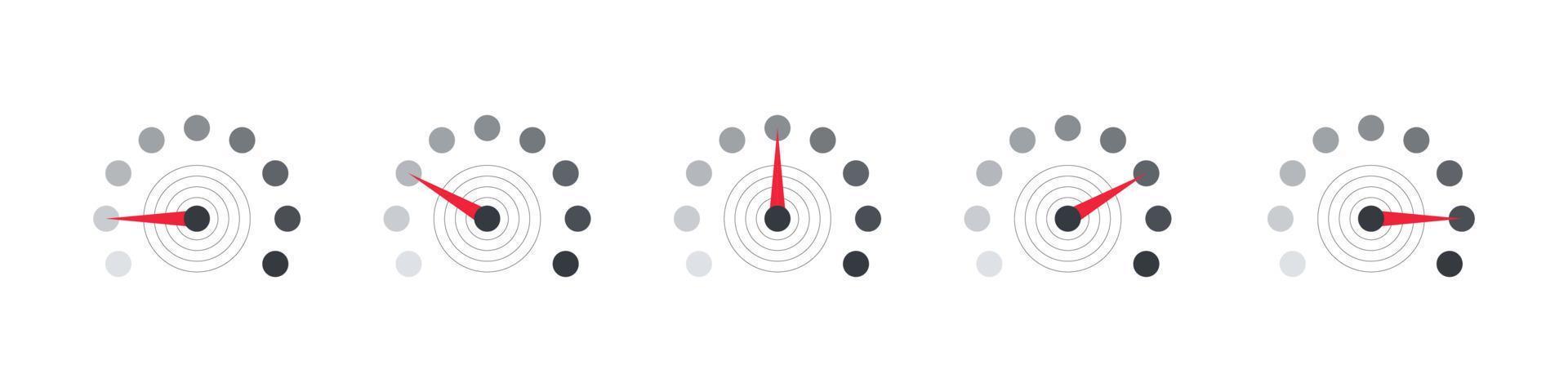 calificación del medidor de satisfacción del cliente. escala baja, media o alta calibre o indicador de metro. ilustración vectorial vector