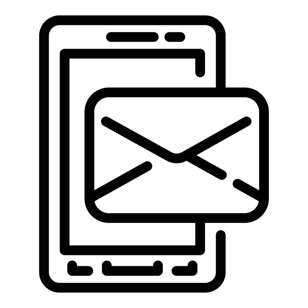 Phone message icon, outline style vector
