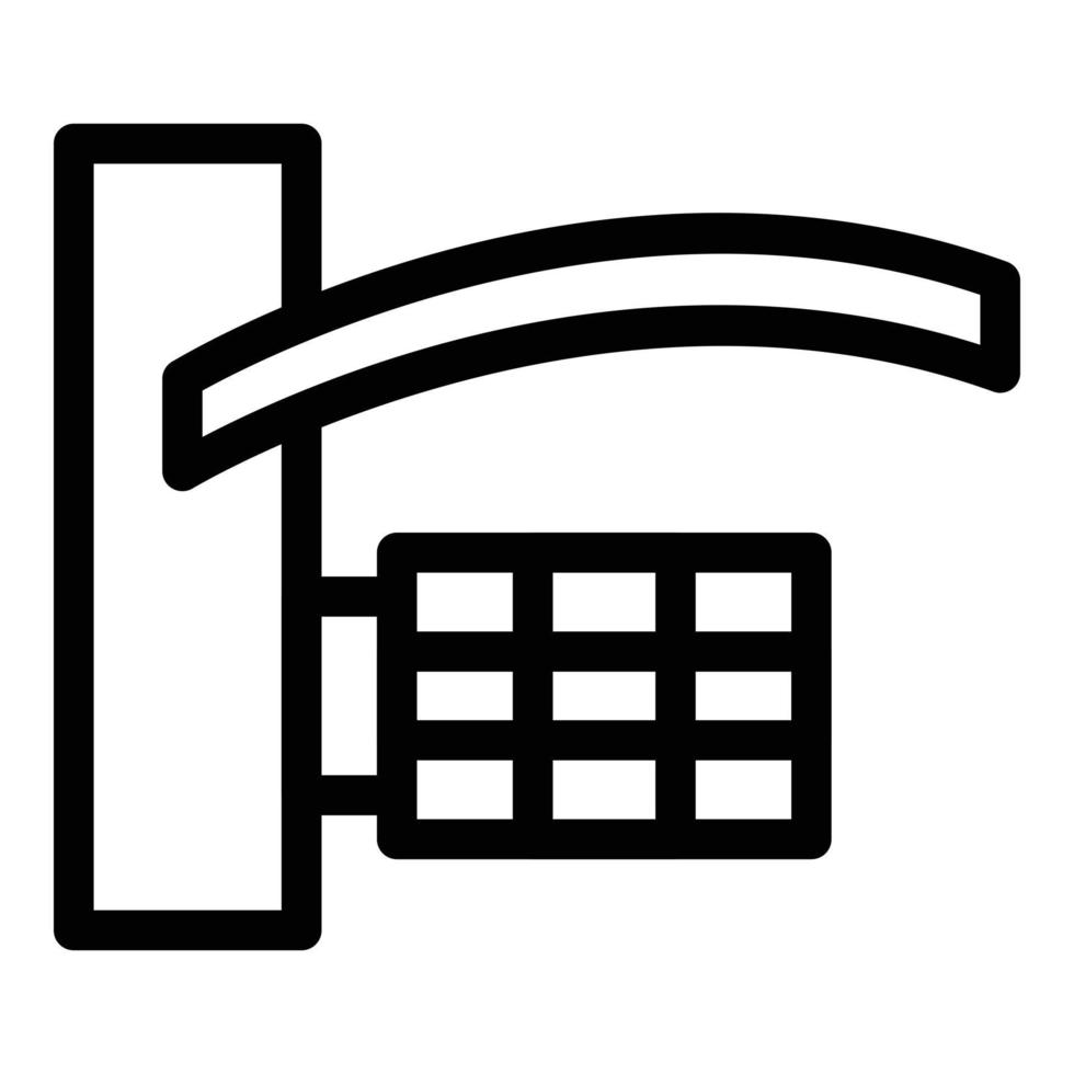 Iron door handle icon, outline style vector