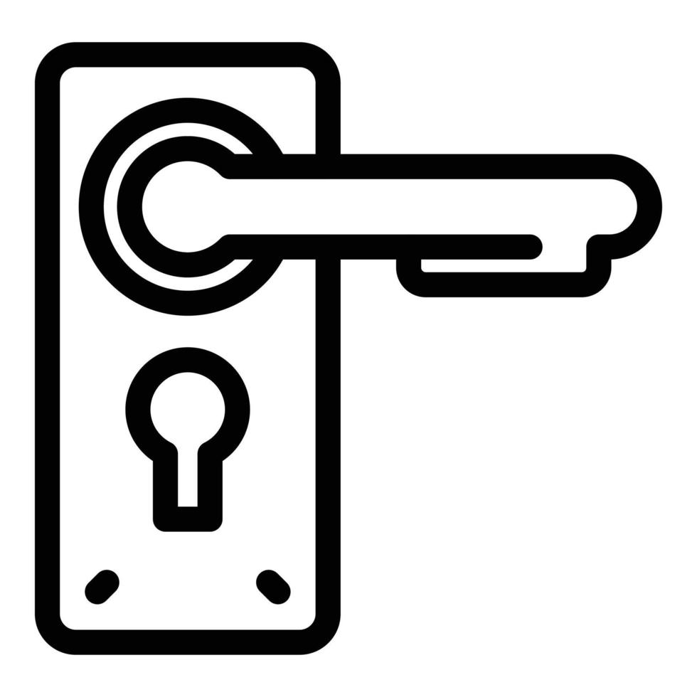 Elegance door handle icon, outline style vector