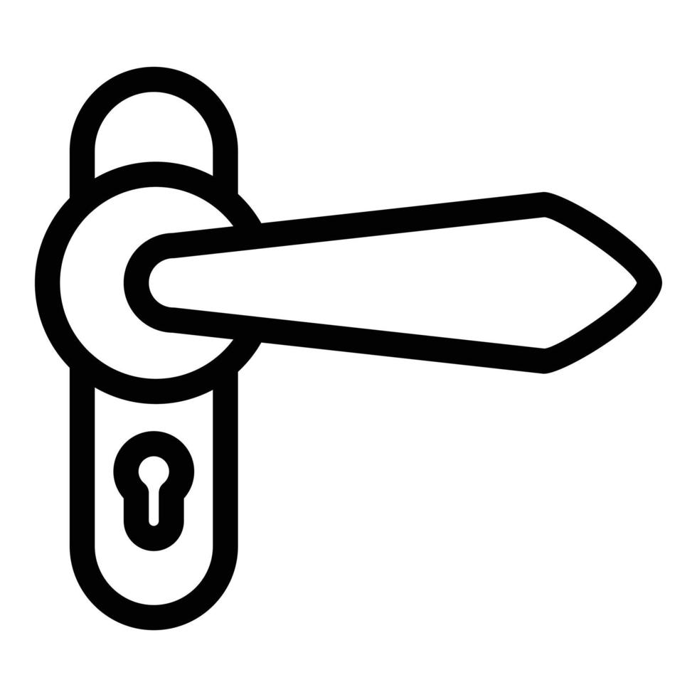 Stylish door handle icon, outline style vector