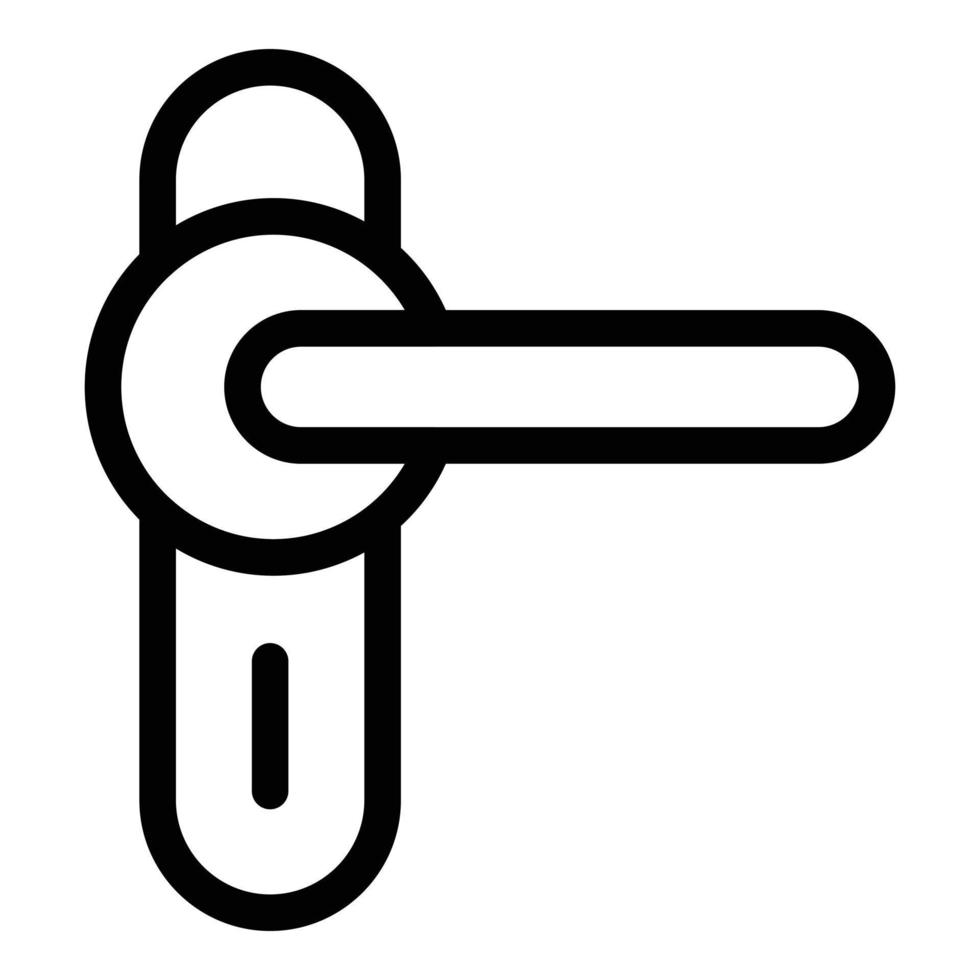 Closed door handle icon, outline style vector