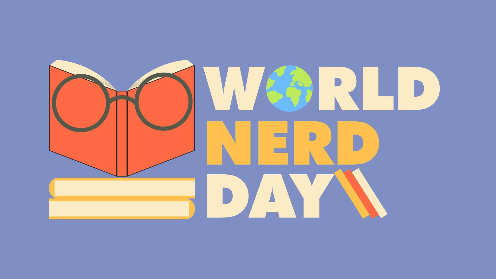 World nerd day design vector social media post, banner and poster
