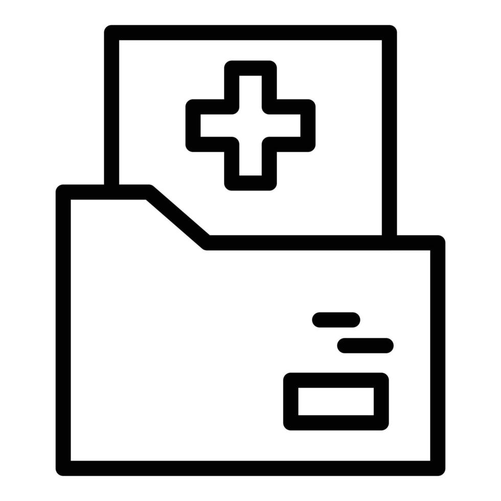 Medical family folder icon, outline style vector