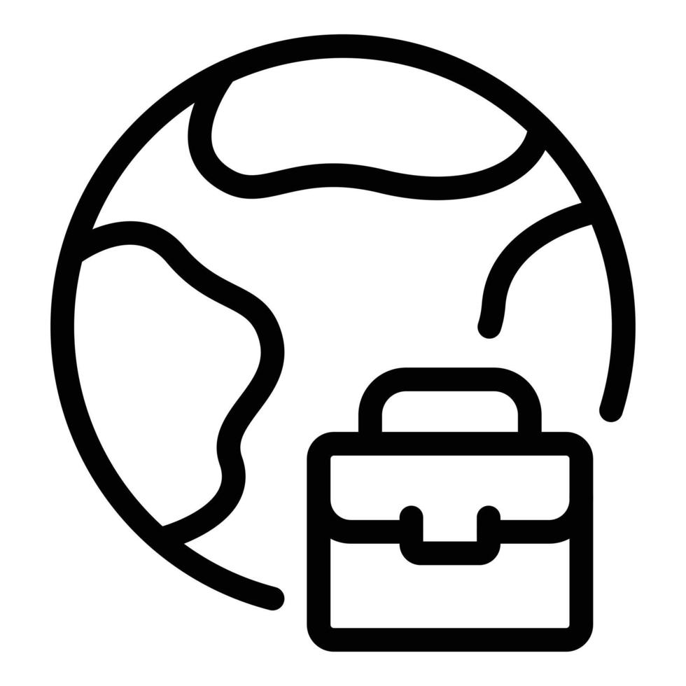 Global online job icon, outline style vector