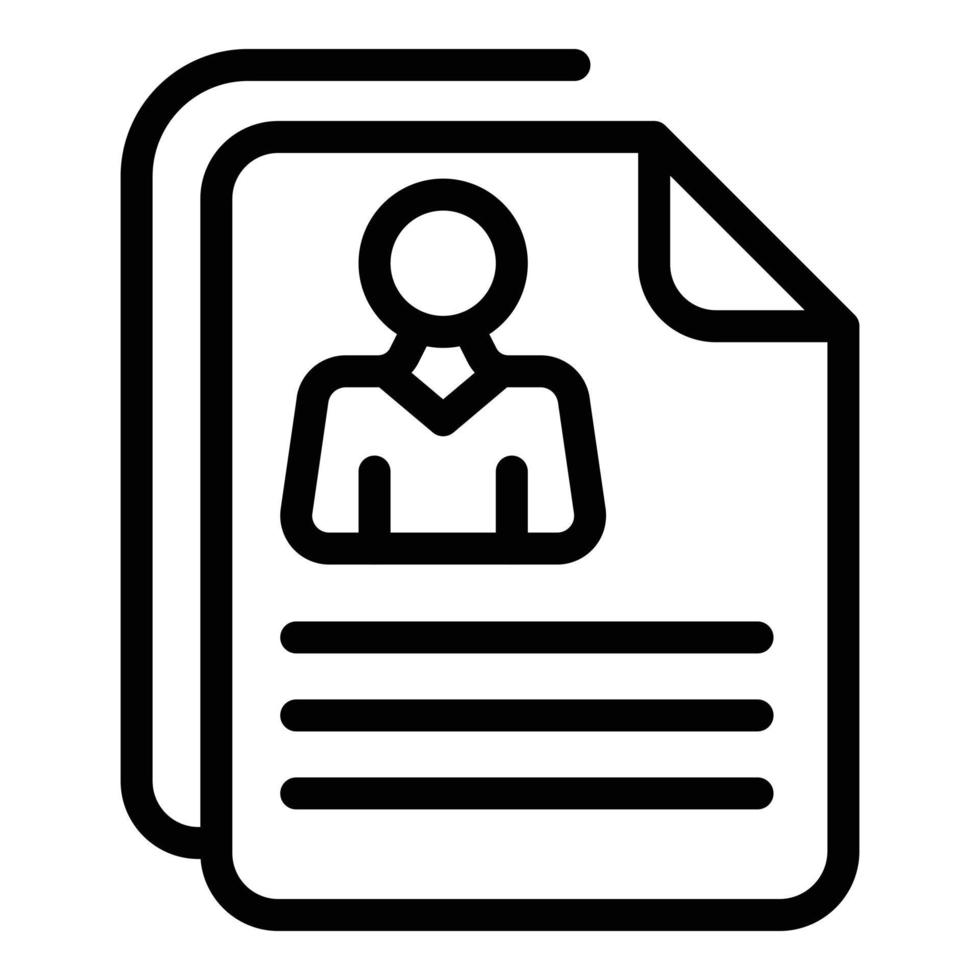 Applicant cv icon, outline style vector
