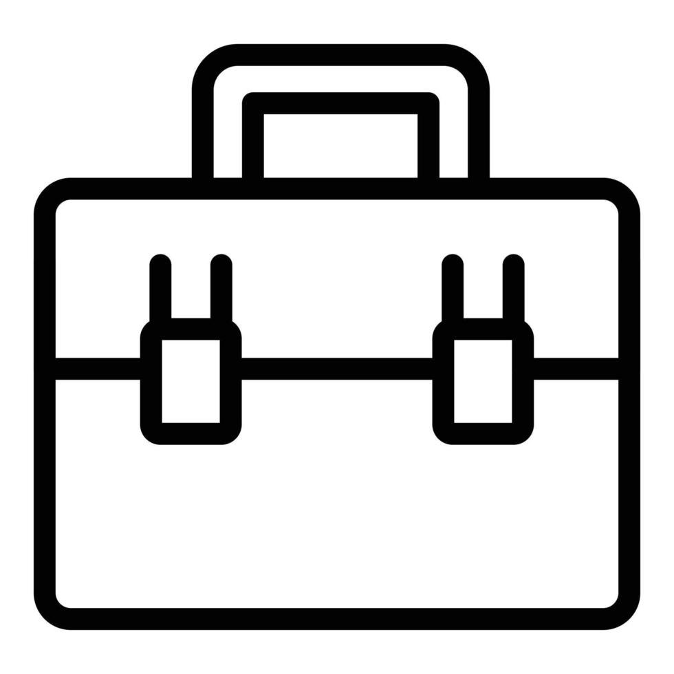 New briefcase icon, outline style vector