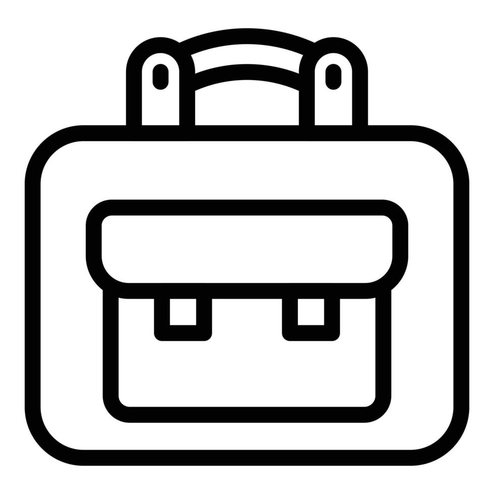 Briefcase icon, outline style vector
