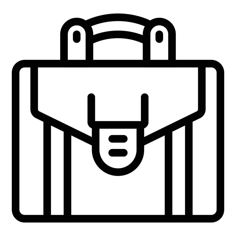Office briefcase icon, outline style vector