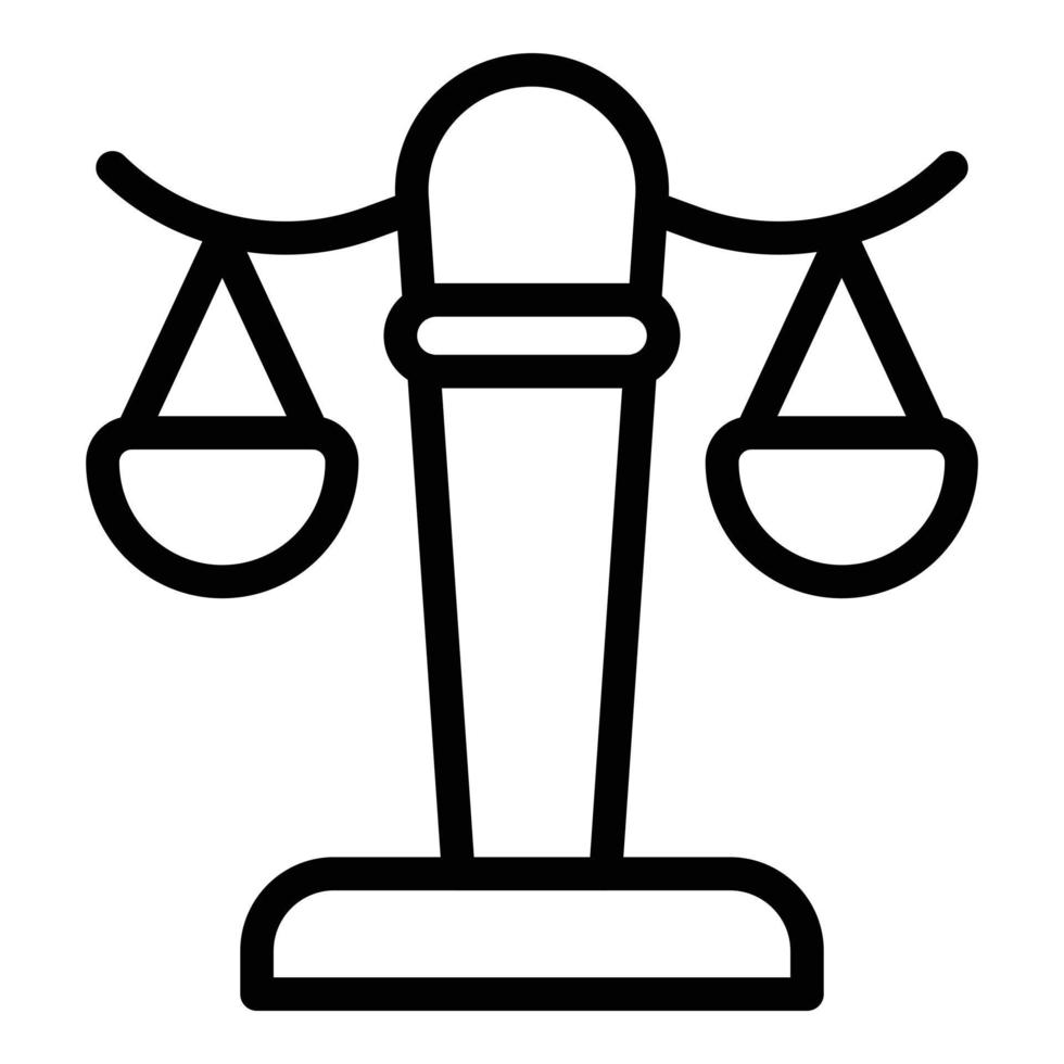 Judge balance icon, outline style vector