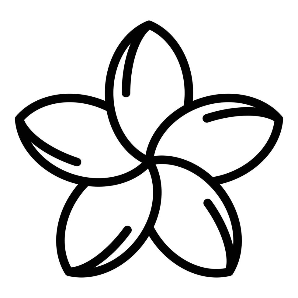 icono de plumeria aloha, estilo de esquema vector